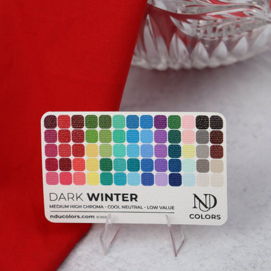 Dark Winter Color Card with vinyl sleeve