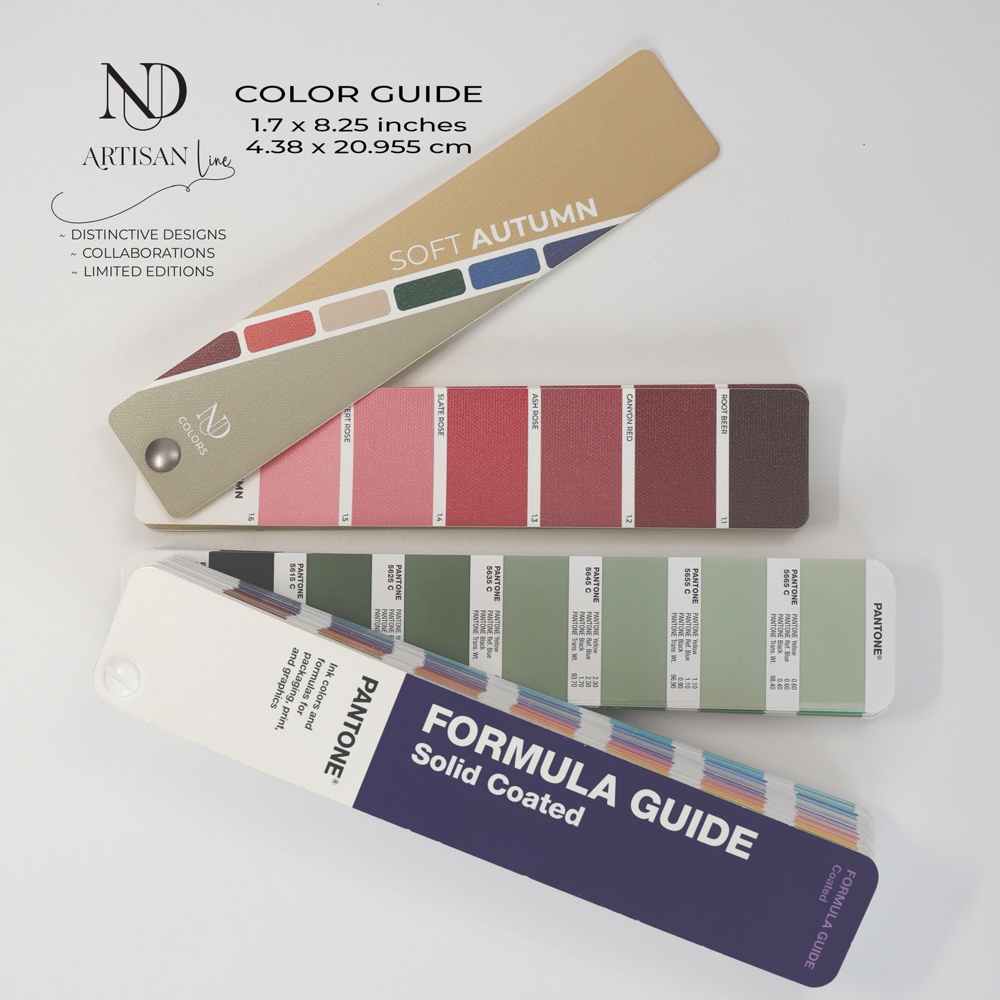 NDU Color Guide in comparison to a  Pantone Formula Guide