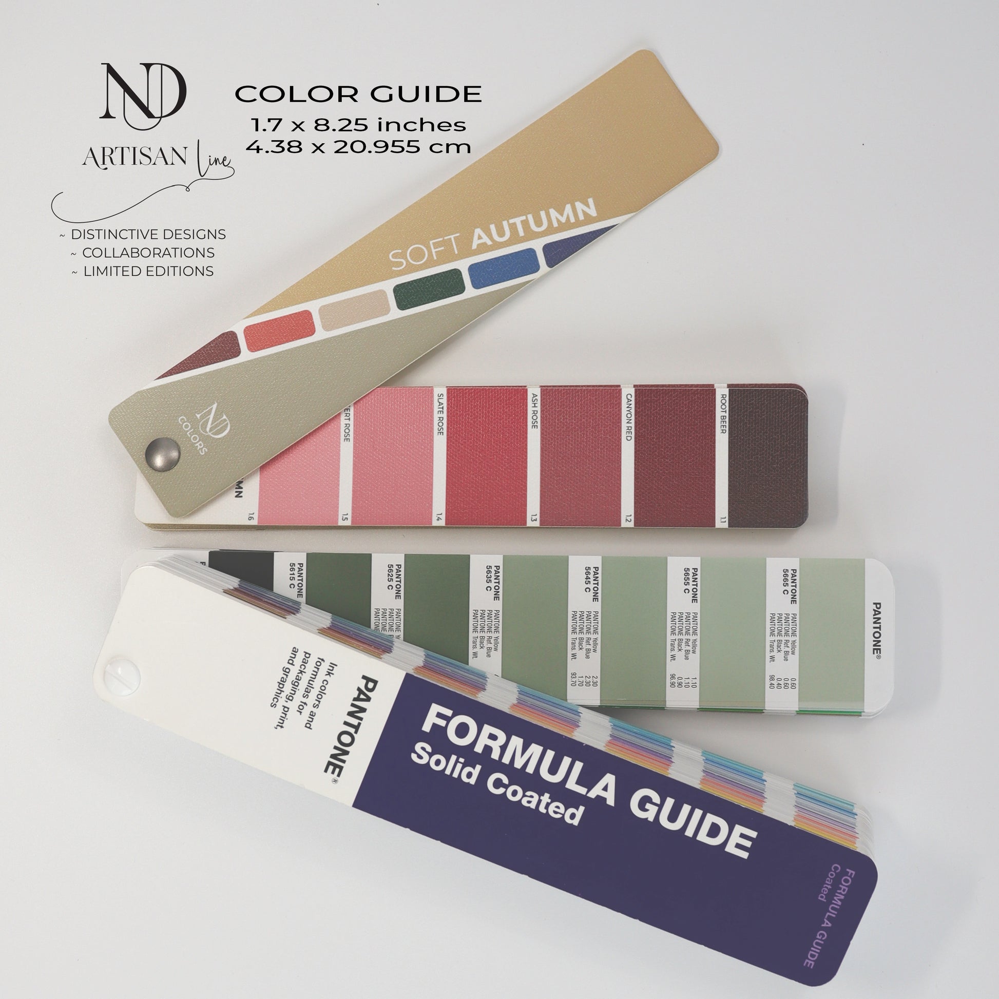 NDU Color Guide in comparison to a  Pantone Formula Guide