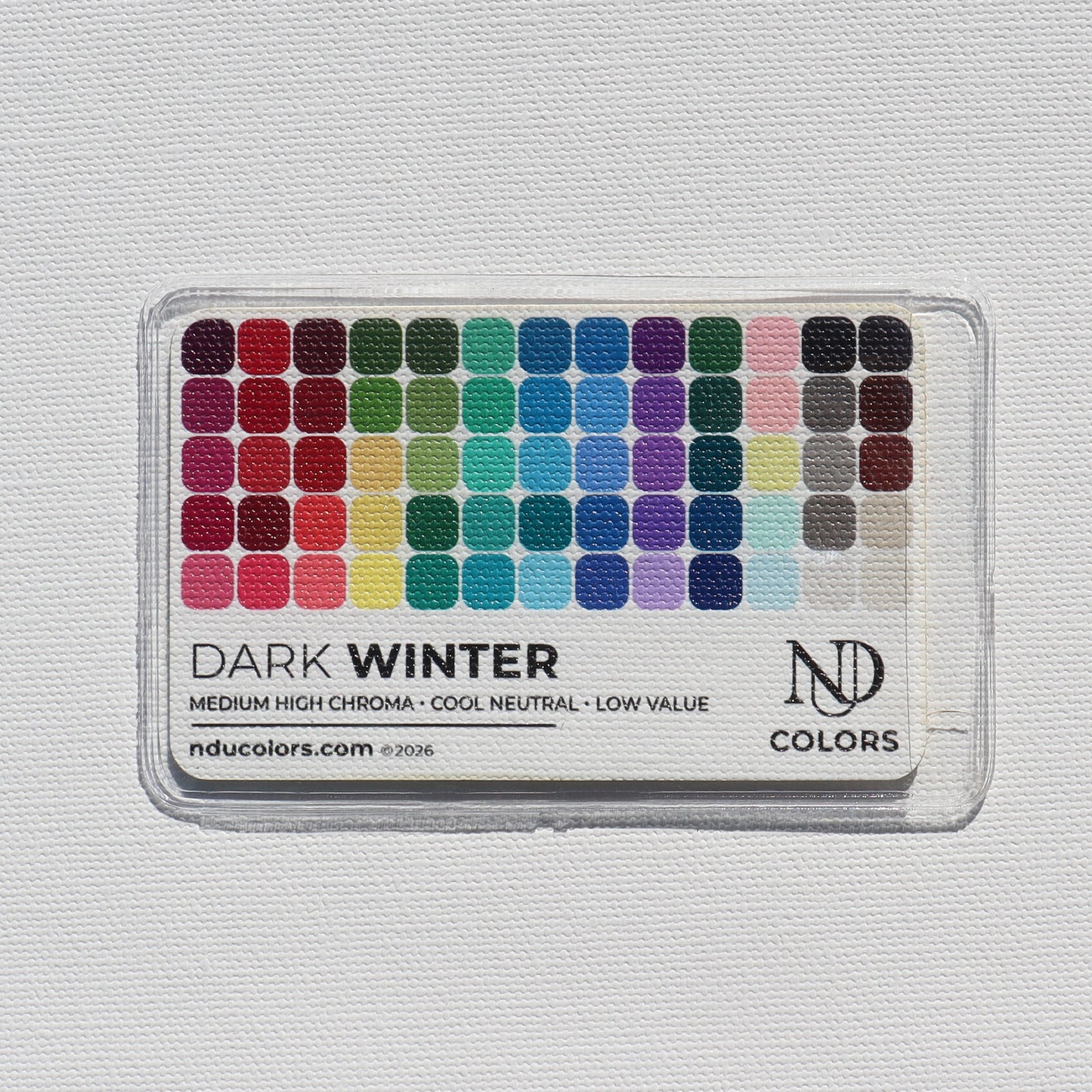 Dark Winter Color Card with vinyl sleeve